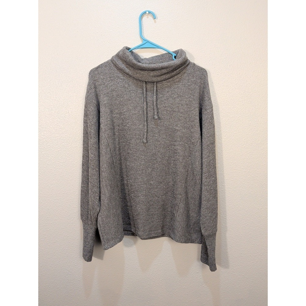 Vera Wang Simply Vera Women's Grey Long Sleeve Sweater Turtleneck Size Large